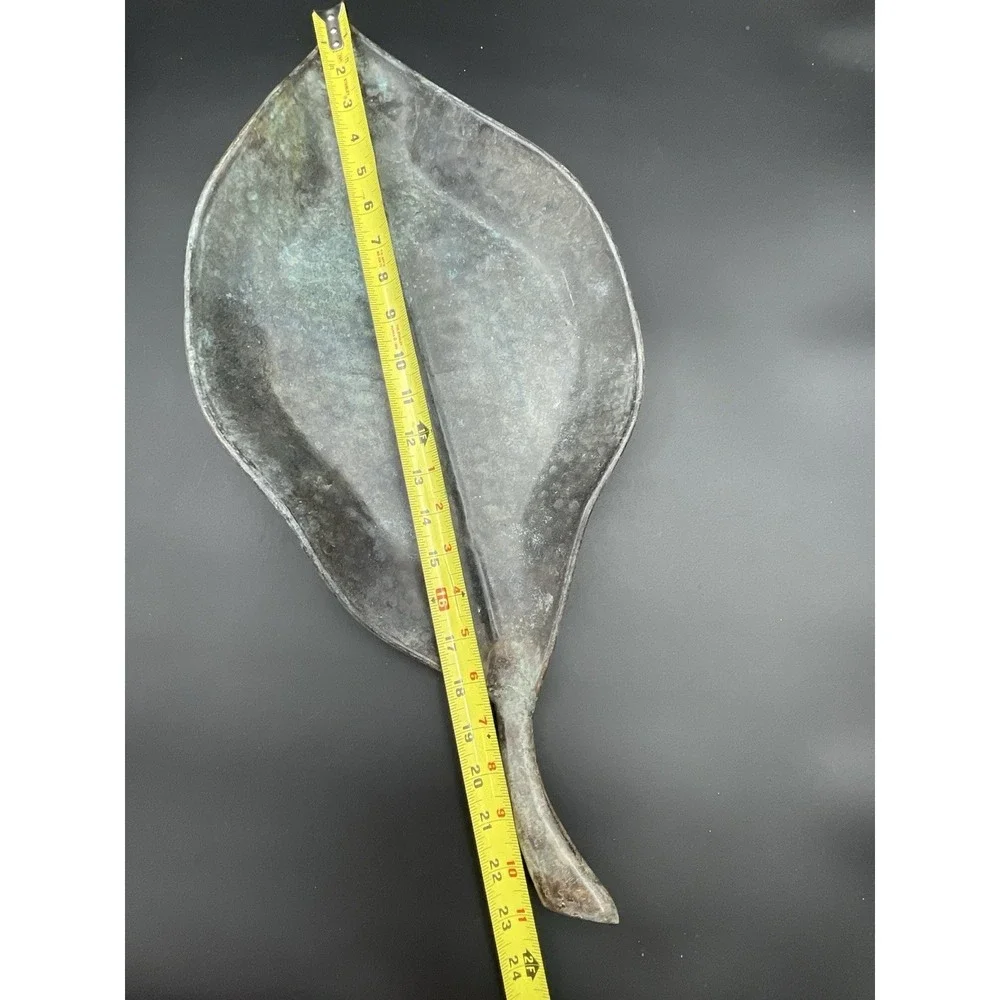 Pier 1 Metal Leaf Tray Verdigris Patina‎ Decorative Dish 23in